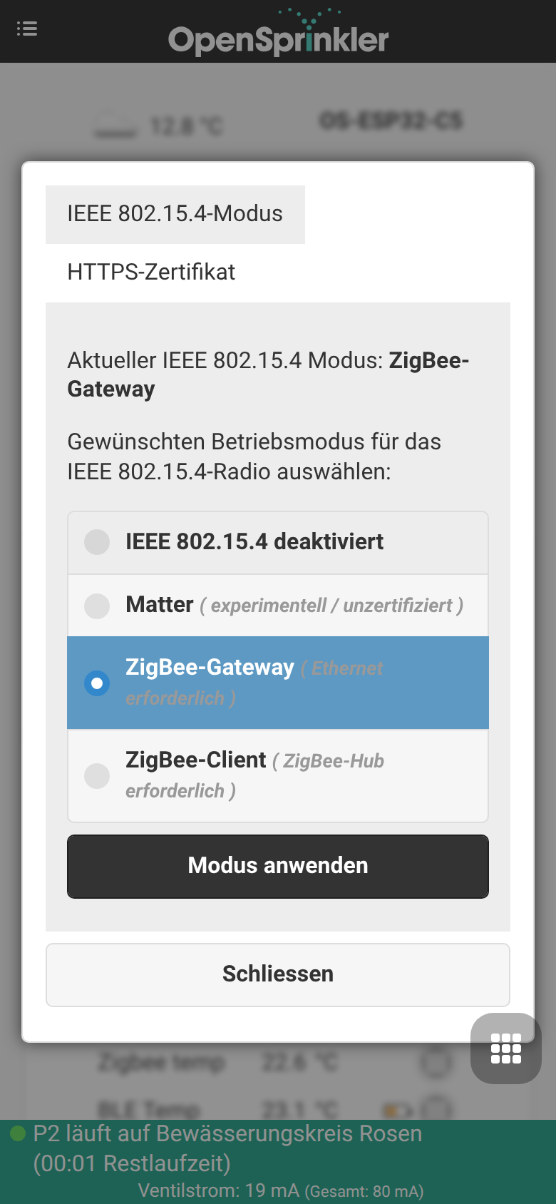 ESP32-Modus einrichten