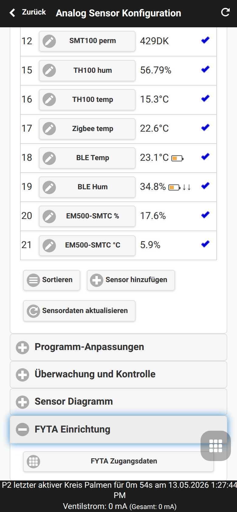 FYTA Einrichtung