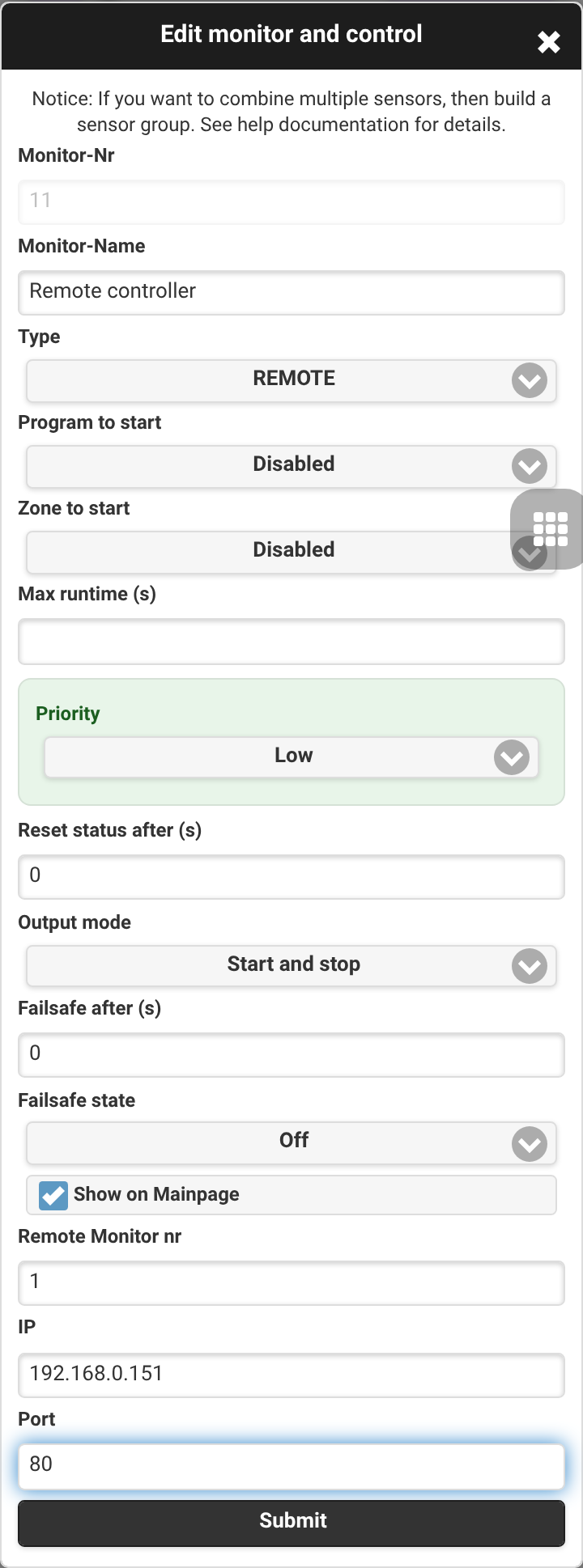 Remote monitor