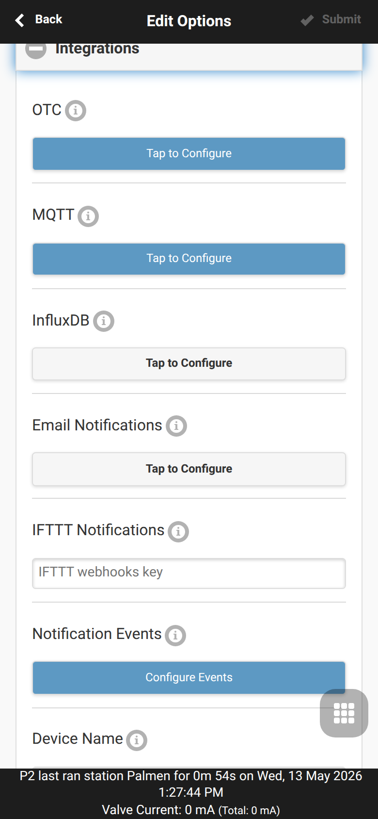 Integrations options