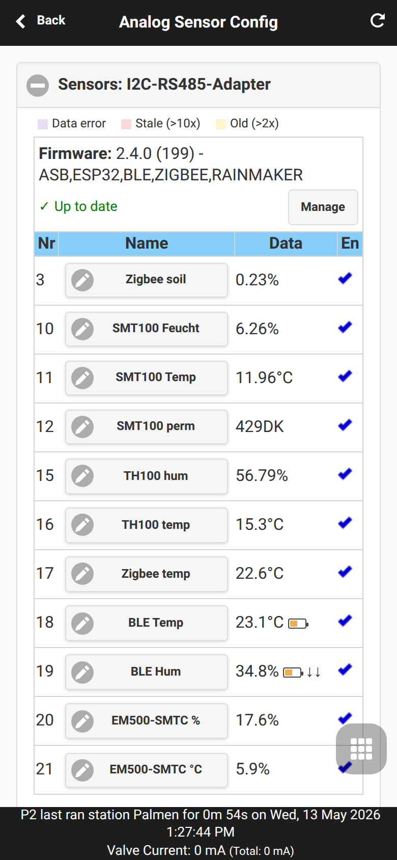 Sensor configuration