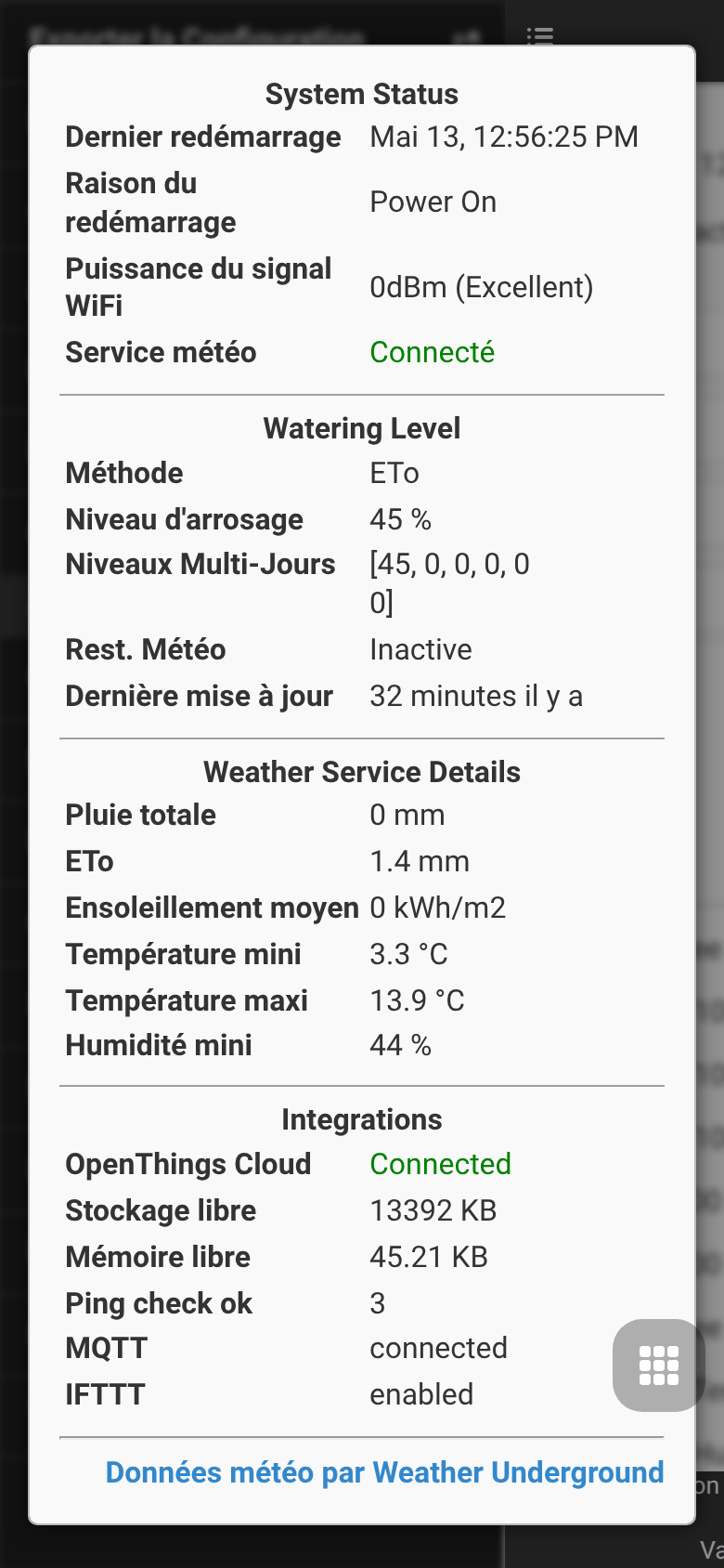 Diagnostics du système