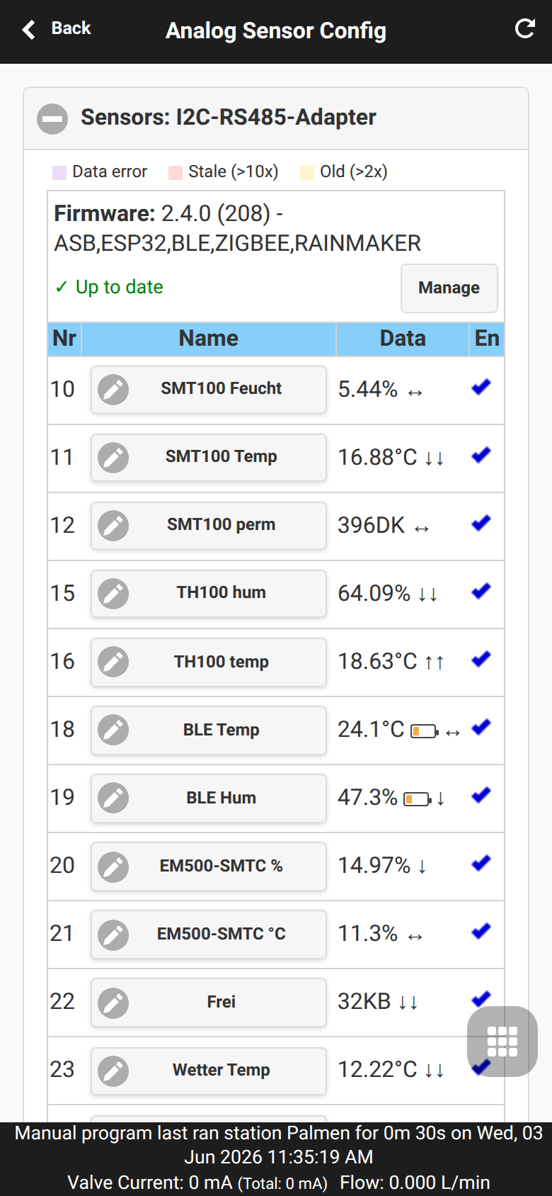 Sensor configuration