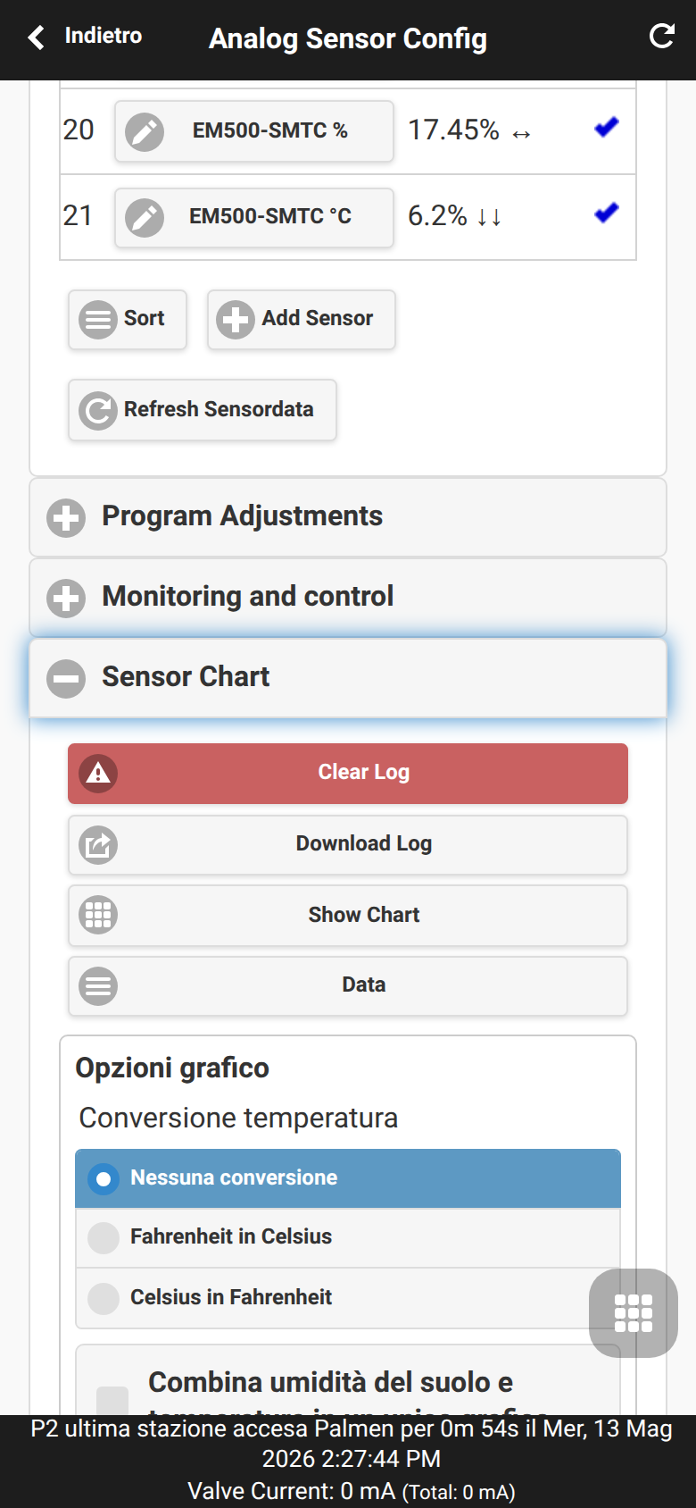 Sensor Chart
