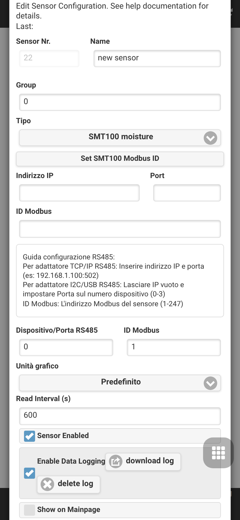 Nuovo sensore