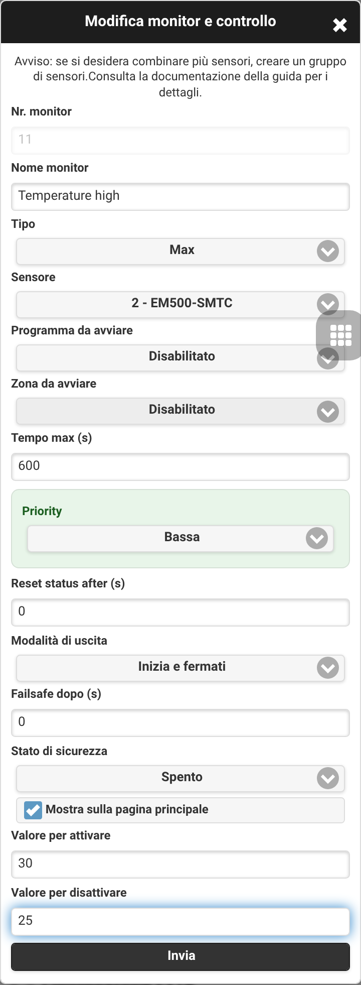 Monitor massimo