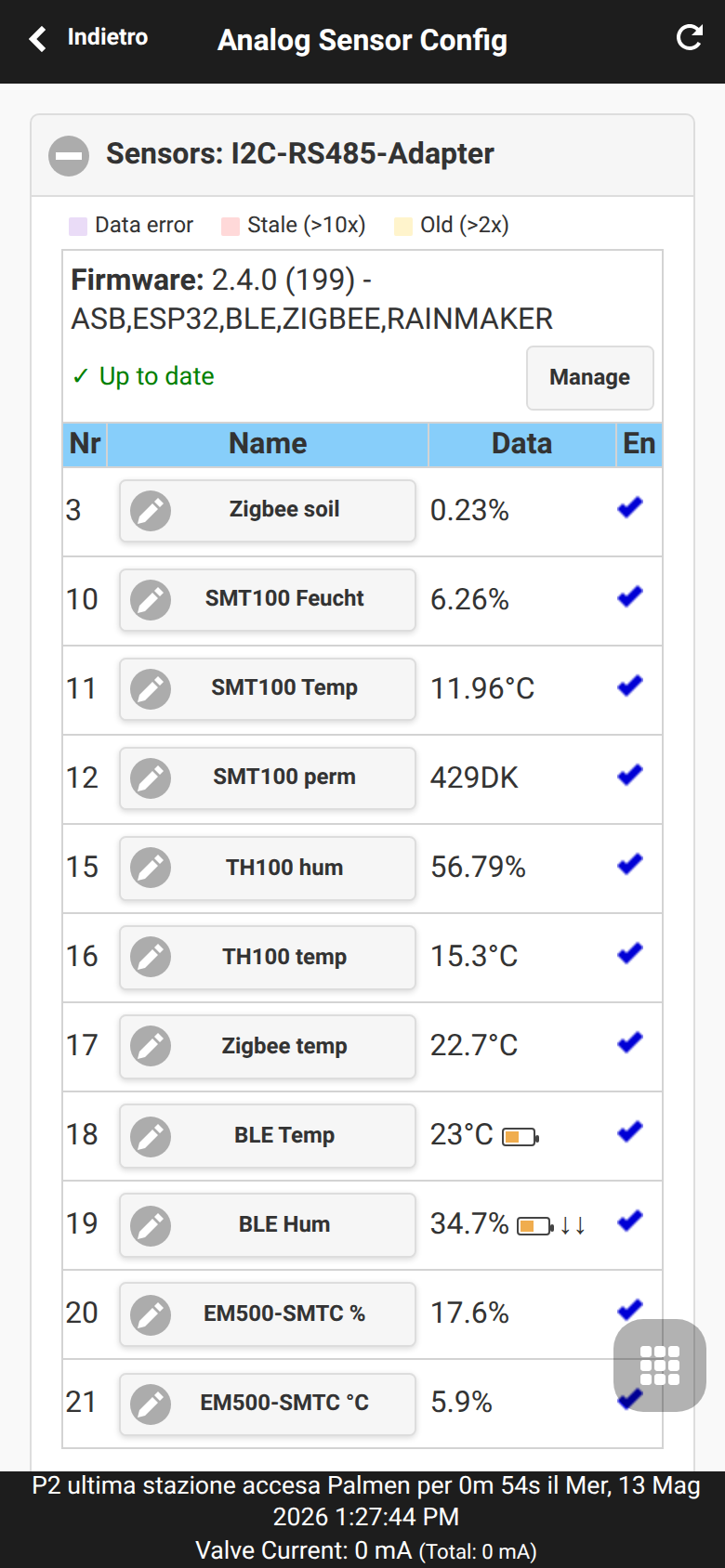 Analog Sensor Configuration