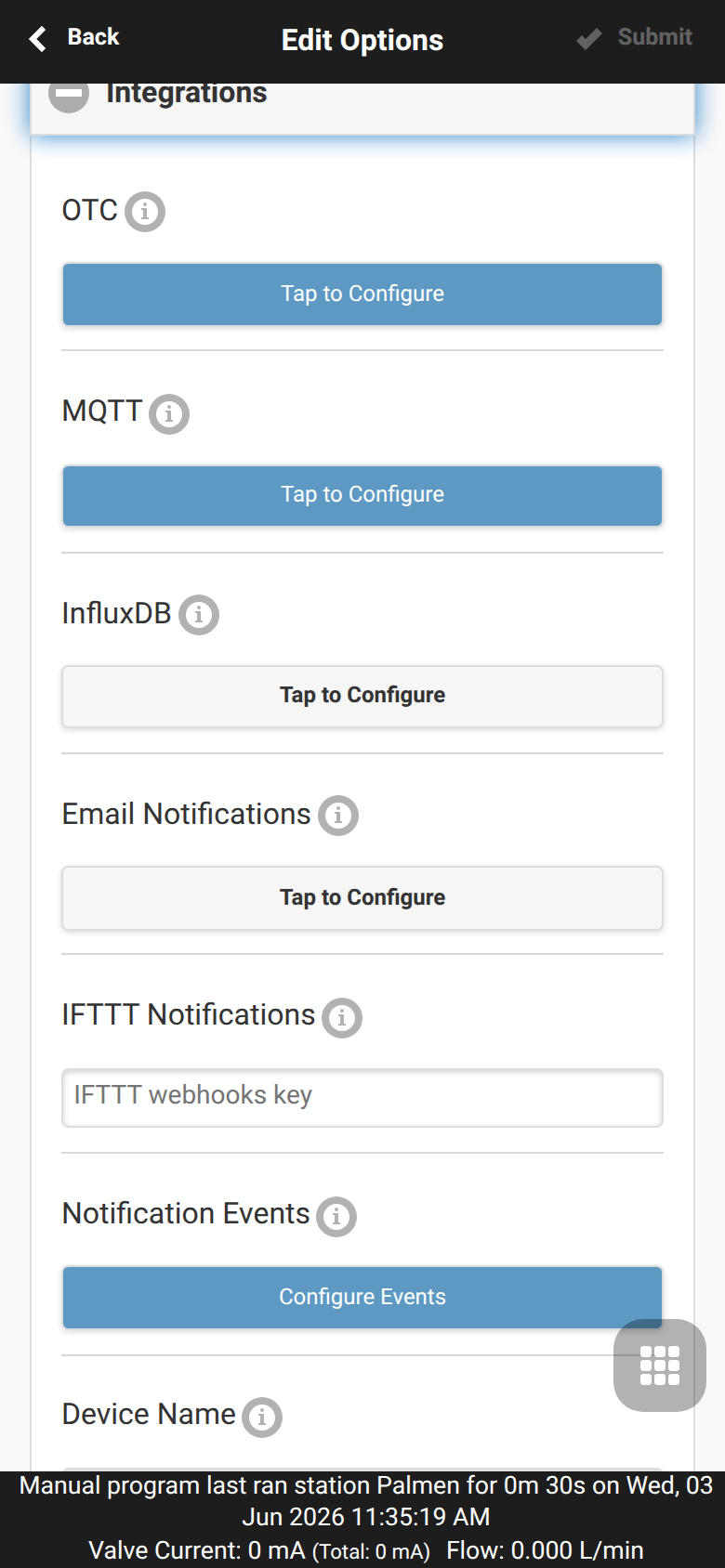Integrations options