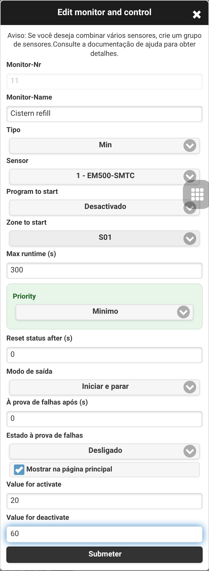 Monitor mínimo